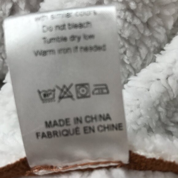 Women's  Faux Suede Open Front Sherpa Lined Wrap Jacket - Picture 7 of 8